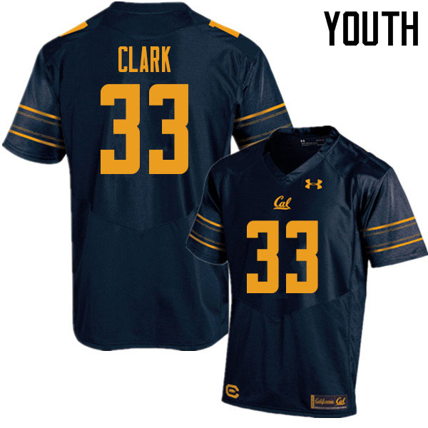 Youth #33 Derrick Clark Cal Bears UA College Football Jerseys Sale-Navy - Click Image to Close